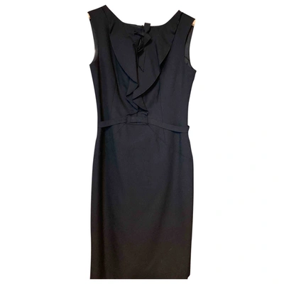 Pre-owned Moschino Wool Mid-length Dress In Black