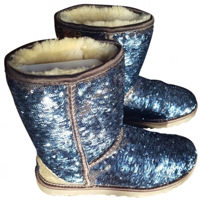 Pre-owned Ugg Glitter Snow Boots In Blue