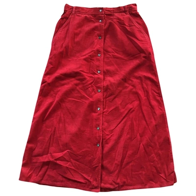 Pre-owned Cerruti 1881 Mid-length Skirt In Red