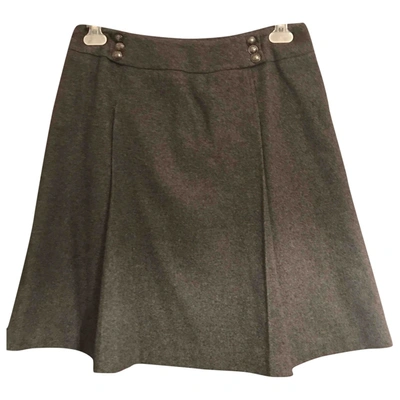 Pre-owned Max Mara Wool Mid-length Skirt In Grey