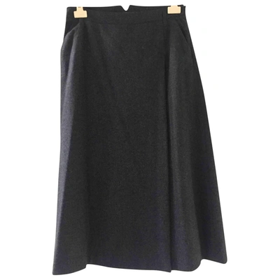 Pre-owned Loro Piana Cashmere Mid-length Skirt In Anthracite