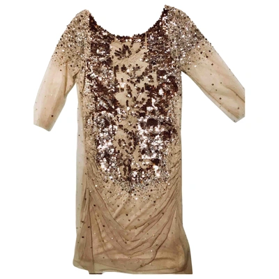 Pre-owned Patrizia Pepe Mini Dress In Gold