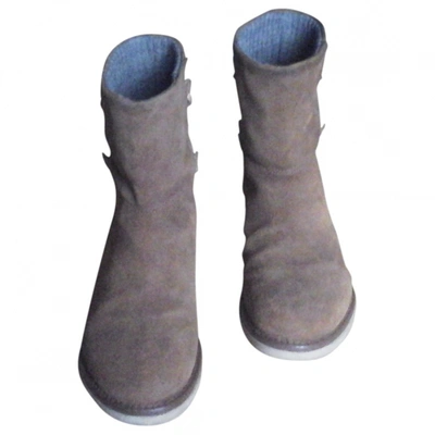Pre-owned Napapijri Leather Snow Boots In Camel