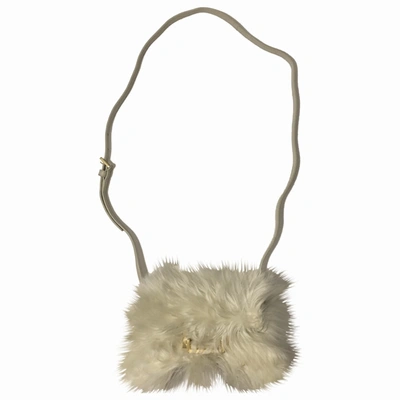 Pre-owned Saint Laurent Lulu Ecru Fur Handbag