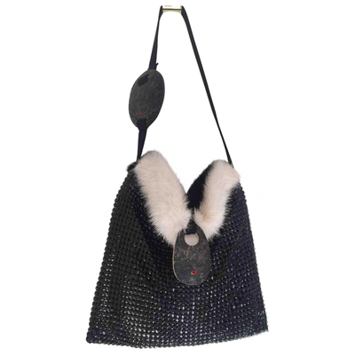 Pre-owned Escada Glitter Handbag In Black