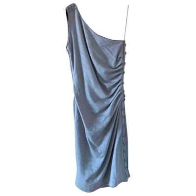 Pre-owned Azzaro Wool Mini Dress In Grey