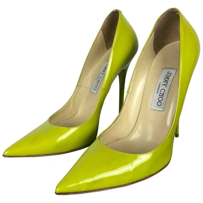 Pre-owned Jimmy Choo Anouk Patent Leather Heels In Green