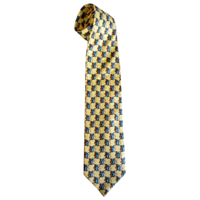 Pre-owned Guy Laroche Silk Tie In Yellow