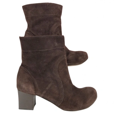 Pre-owned Marni Ankle Boots In Brown