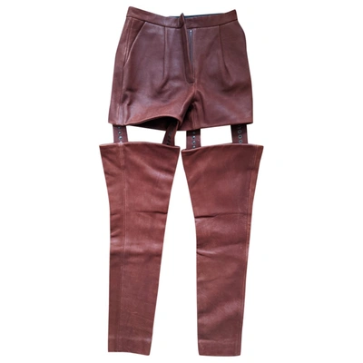 Pre-owned Y/project Brown Leather Trousers