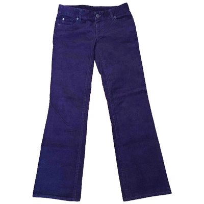 Pre-owned Jcrew Velvet Straight Pants In Purple