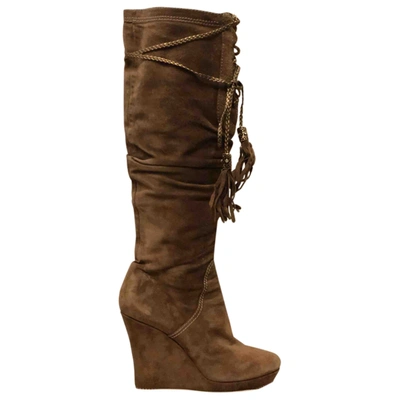Pre-owned Le Silla Boots In Camel