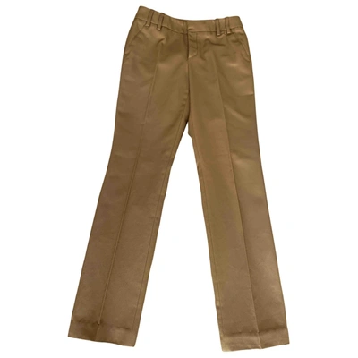 Pre-owned Gucci Straight Pants In Gold