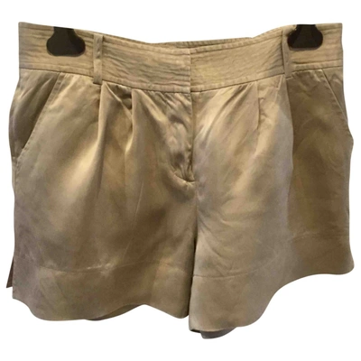 Pre-owned Diane Von Furstenberg Ecru Polyester Shorts