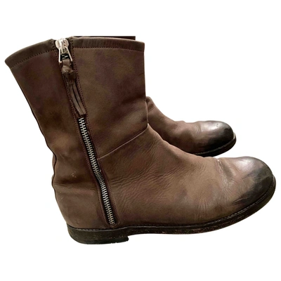 Pre-owned Alberto Fasciani Leather Ankle Boots In Brown