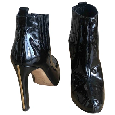 Pre-owned Brian Atwood Patent Leather Boots In Black