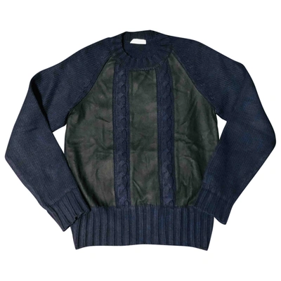 Pre-owned Valentino Wool Pull In Navy