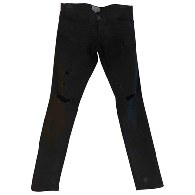 Pre-owned Current Elliott Straight Jeans In Black