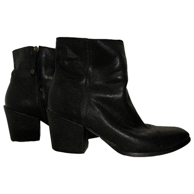 Pre-owned Buttero Leather Ankle Boots In Black