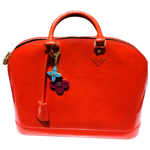 Pre-Owned Louis Vuitton Alma Red Patent Leather Handbag | ModeSens