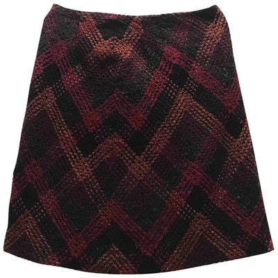 Pre-owned Anna Sui Wool Mini Skirt In Red
