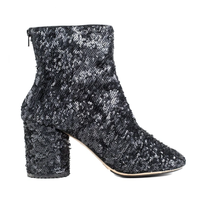Pre-owned Maison Margiela Glitter Ankle Boots In Black