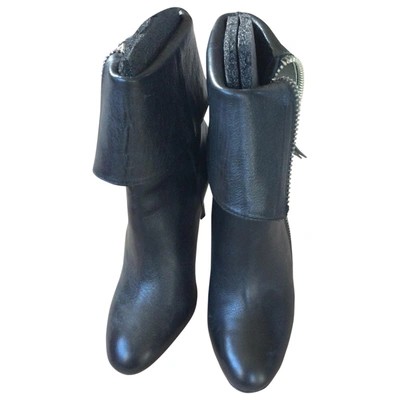 Pre-owned Jean-michel Cazabat Leather Ankle Boots In Black