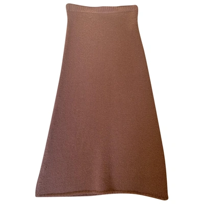 Pre-owned Prada Cashmere Mid-length Skirt In Brown