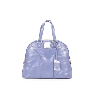 Pre-owned Saint Laurent Muse Leather Tote In Blue