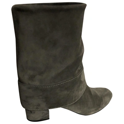 Pre-owned Casadei Ankle Boots In Grey