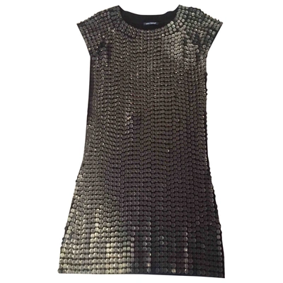 Pre-owned Luisa Cerano Glitter Mini Dress In Black