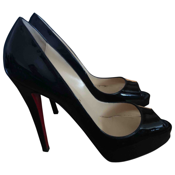 christian louboutin lady peep black