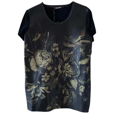 Pre-owned Roberto Cavalli Leather T-shirt In Multicolour