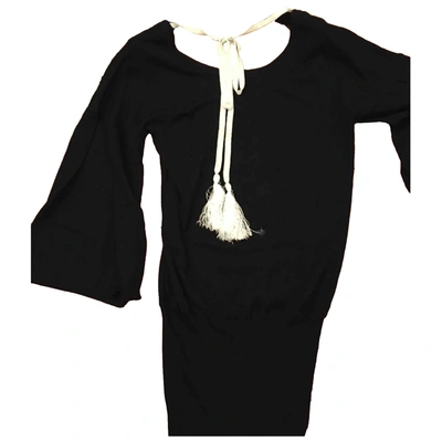Pre-owned Manoush Wool Mid-length Dress In Black