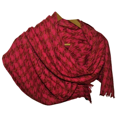 Pre-owned Gant Rugger Wool Scarf In Pink