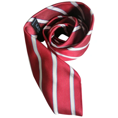 Pre-owned Lanvin Silk Tie In Burgundy