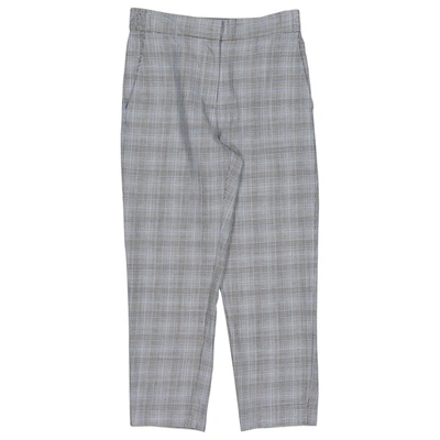 Pre-owned Tibi Wool Straight Trousers In Grey