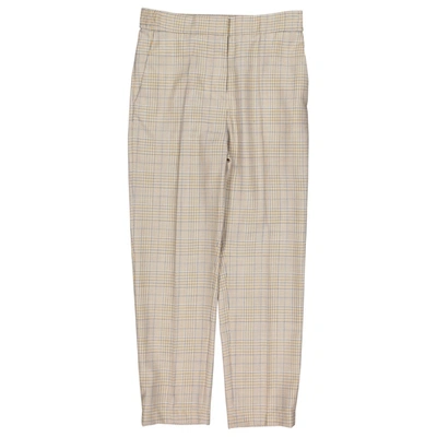 Pre-owned Tibi Wool Straight Trousers In Beige