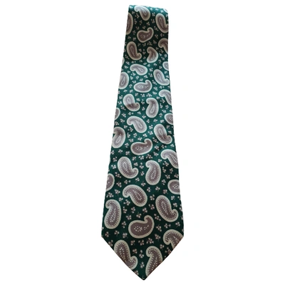 Pre-owned Hugo Boss Silk Tie In Green