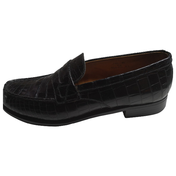 black crocodile flats