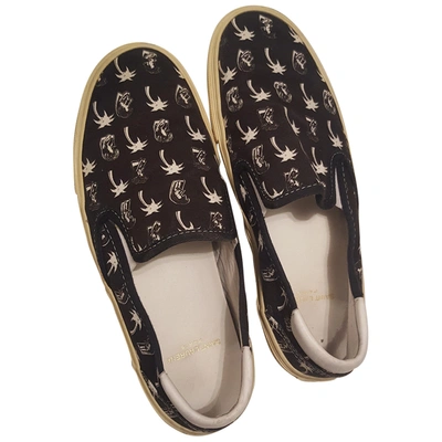 Pre-owned Saint Laurent Cloth Flats In Black