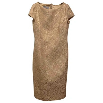 Pre-owned Prada Silk Mid-length Dress In Beige