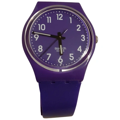 Pre-owned Swatch Watch In Purple