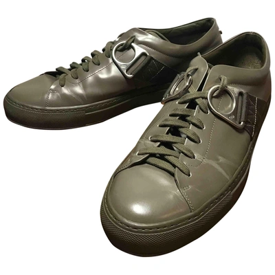 Pre-owned Oamc Patent Leather Low Trainers In Green