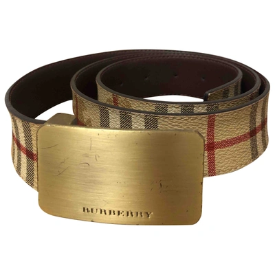 Pre-owned Burberry Leather Belt In Beige