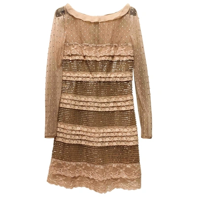 Pre-owned Valentino Lace Mini Dress In Pink