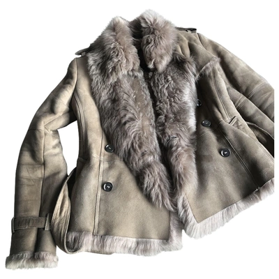 Pre-owned Burberry N Camel Shearling Coat