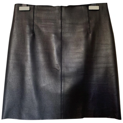 Pre-owned Dsquared2 Leather Mini Skirt In Black