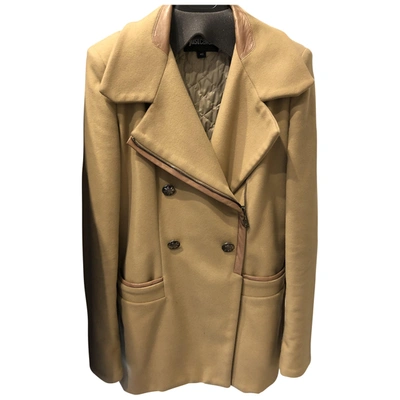 Pre-owned Just Cavalli Wool Caban In Camel