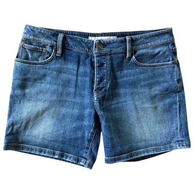 Pre-owned Burberry Blue Cotton - Elasthane Shorts